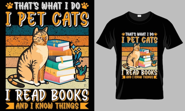 猫を飼う 読む Tシャツのベクトルデザイン