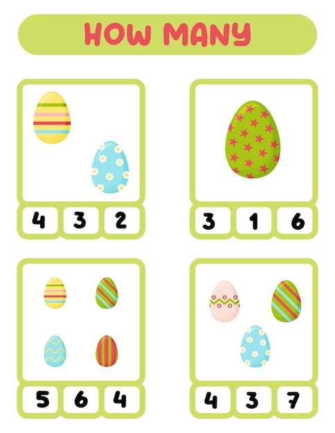 벡터 계란을 추가하는 것은 교육적 발전을 포함하는 어린이의 과제입니다. 재미있는 페이지입니다.