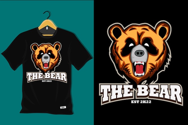 곰 레트로 빈티지 티셔츠 디자인