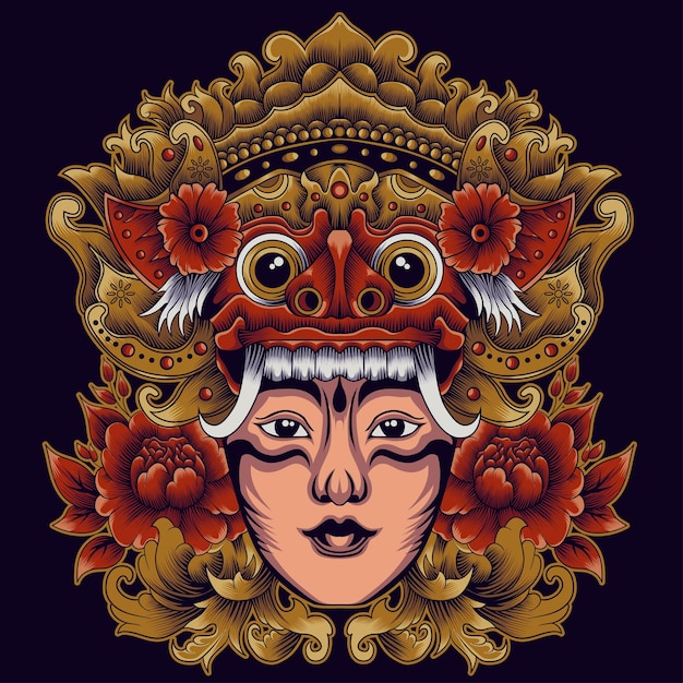 Маска beauty of bali barong с иллюстрацией балийской девушки