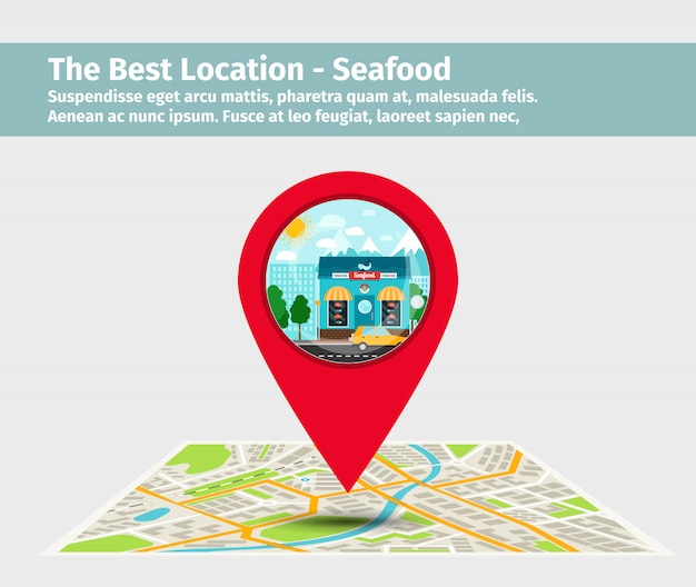 最高のロケーションのシーフード