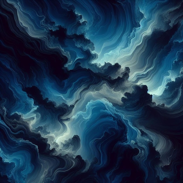 Сине-белый абстрактный рисунок из серии волн