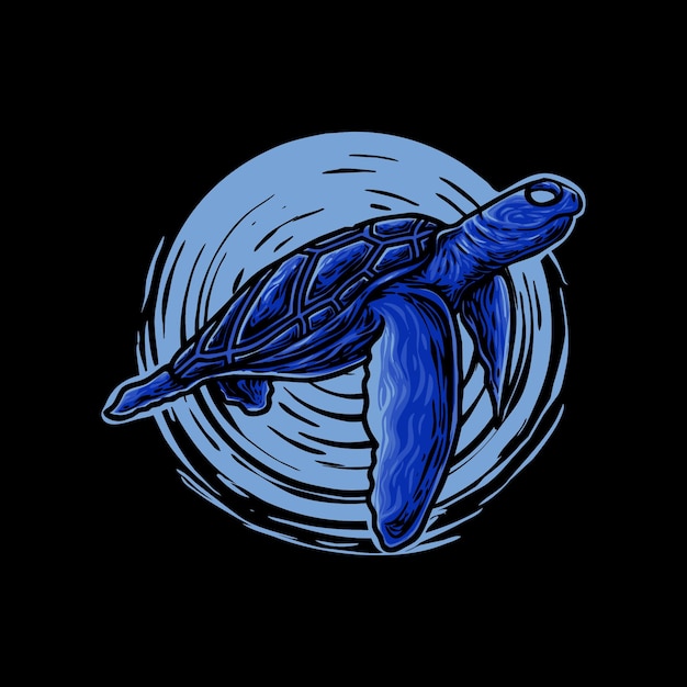 Голубая черепаха иллюстрация дизайн