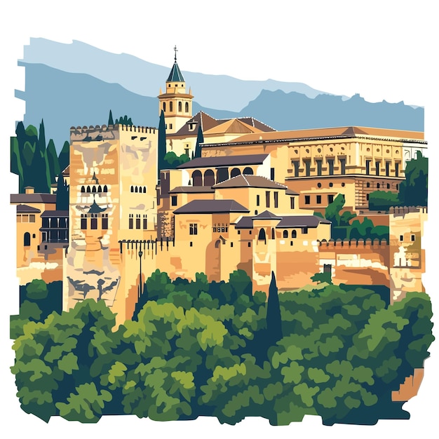 Vettore the_citadel_of_aleppo_vector_illustrazione