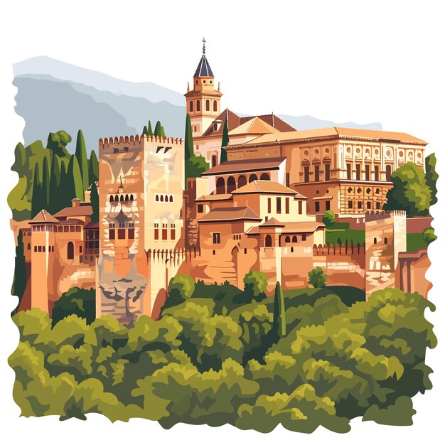 Vector the_citadel_of_aleppo_vector_illustration