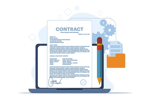 Вектор Понятие делового договора как соглашения о сотрудничестве в бизнесе или партнерстве