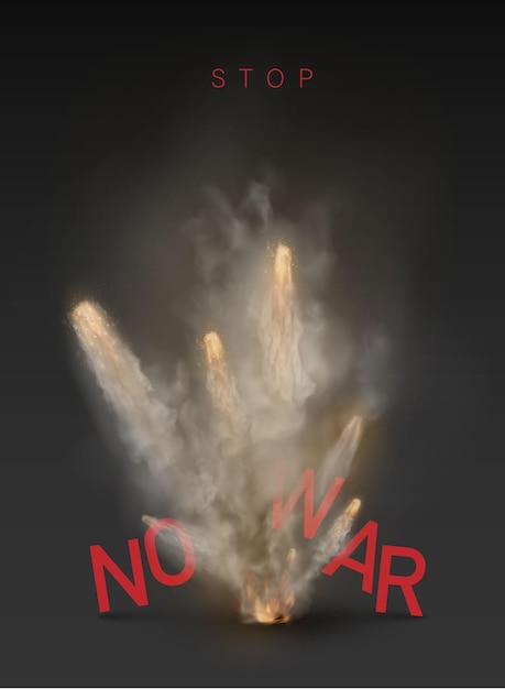 Вектор Концепция отсутствия следа военного взрыва, дымового взрыва, изолированного на темном фоне
