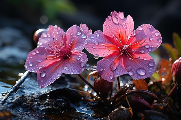 ベクトル 抽象的な背景の上にある装飾的な花園