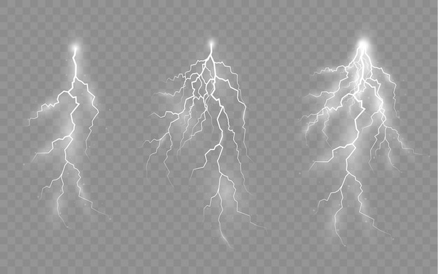 ジッパー雷雨と稲妻の光と輝きの稲妻と照明のセットの効果