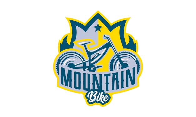 ベクトル マウンテン バイクのエンブレム スポーツ バイクのロゴ スポーツ自転車ダウンヒル mtb bmx レース極端なベクトル図