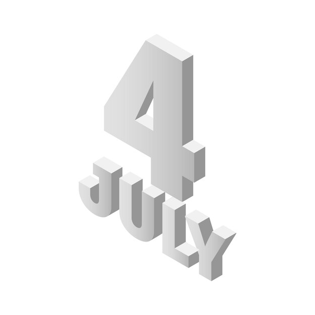 Вектор Четвертое июля день независимости изометрическая 3d иконка на белом фоне
