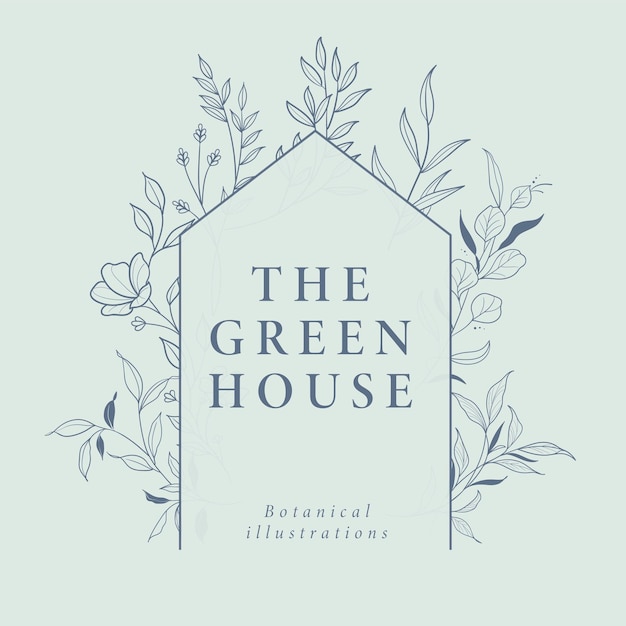 The Green House Botanische illustraties Leaf Flower Line Art
