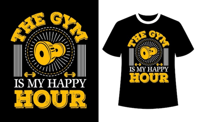 Вектор Тренажерный зал — мой дизайн футболки «счастливый час»
