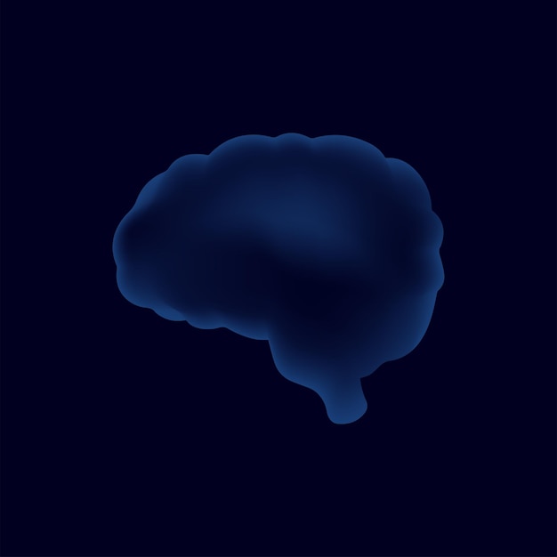 파란색 배경에 인간의 두뇌