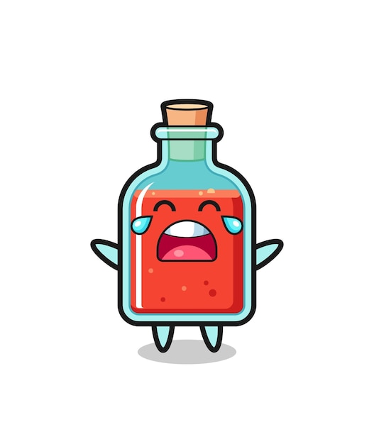 泣いている四角い毒瓶かわいい赤ちゃんかわいいデザインのイラスト