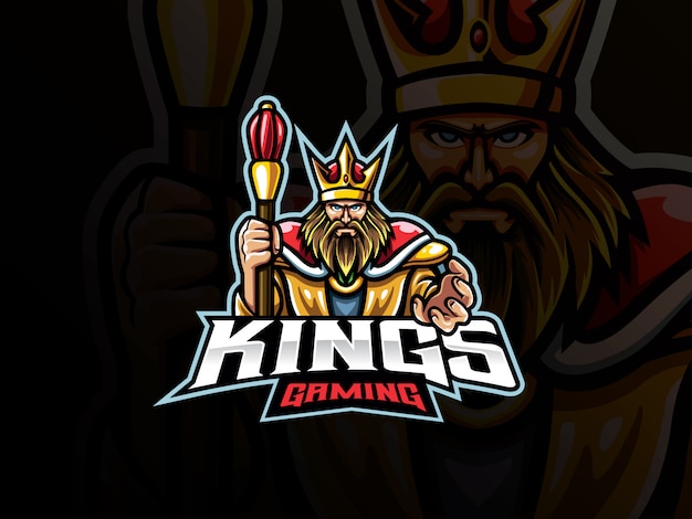 Король талисман спортивный дизайн логотипа