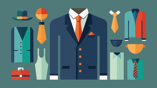Вектор В мужском разделе представлена коллекция старинных костюмов, галстуков и аксессуаров, предлагающих