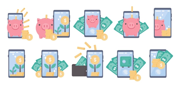 Деньги находятся на концепции онлайн-биллинга мобильного телефона