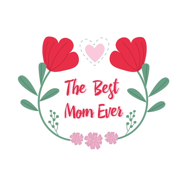 Открытка на день матери. мама и ее дочь с цветами. самая лучшая открытка для мамы.