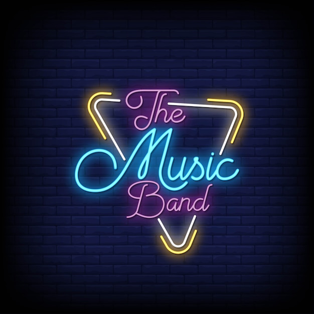 The Music Band Neon Signs Style Text-vector