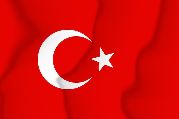 터키의 국기. 실크 깃발. Eps 10 형식의 벡터 일러스트