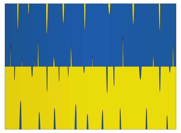 ウクライナの国旗黄色と青のベクトル図