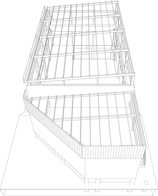 新しい建物は建築家によって建設されています。