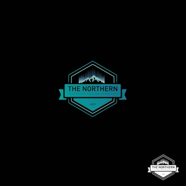 Стиль значка «дизайн логотипа северного сияния»