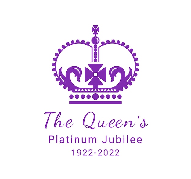 The Queen's Platinum Jubilee 2022 Celebration Queen Elizabeth Vector illustratie ongeveer 70 jaar dienst Ontwerp voor banner wenskaart