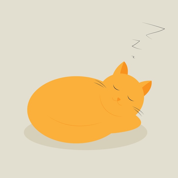 赤い猫が眠っています