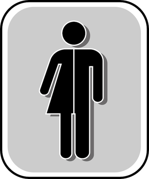 Знак - гендерный символ. черный знак на сером фоне.