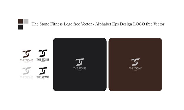 The Stone Fitness Logo gratis Vector Alfabet Eps Ontwerp LOGO gratis Vector