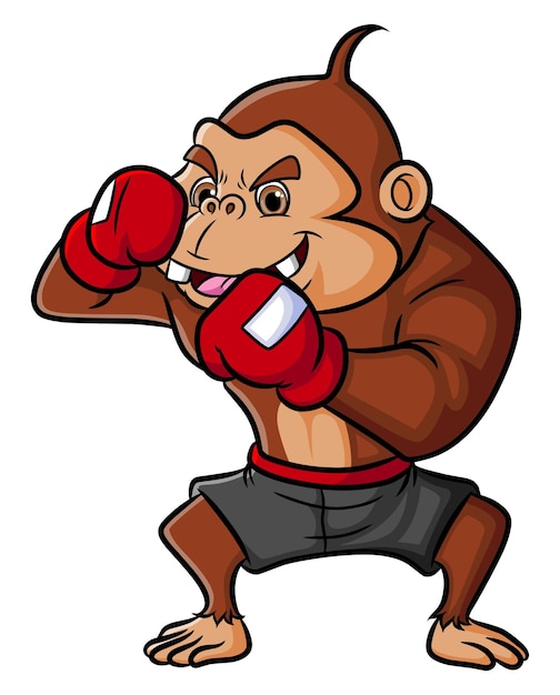 プロのボクサーとしての強いチンパンジー
