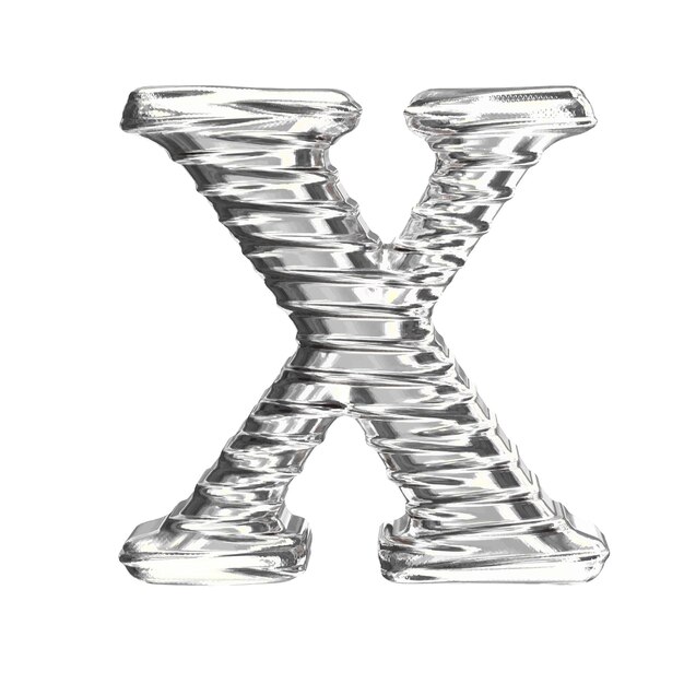 Вектор Символ 3d из серебряной буквы x