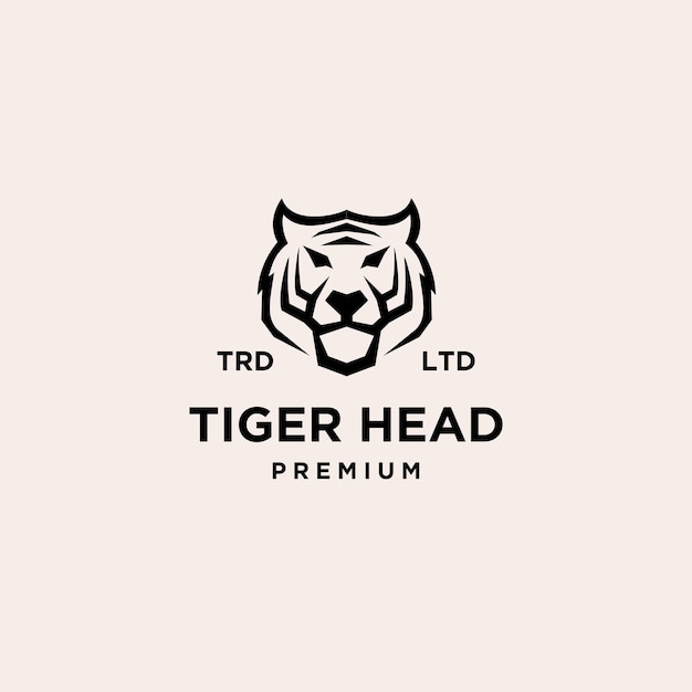 ベクトル 虎の頭のベクトルの黒いロゴ