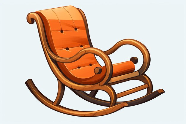 Вектор Вектор деревянного кресла-качалки рисуя иллюстрацию вектора кресла-качалки на белом