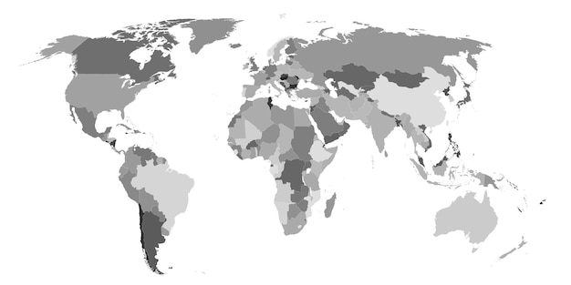 벡터 국가별로 나누어진 세계 지도
