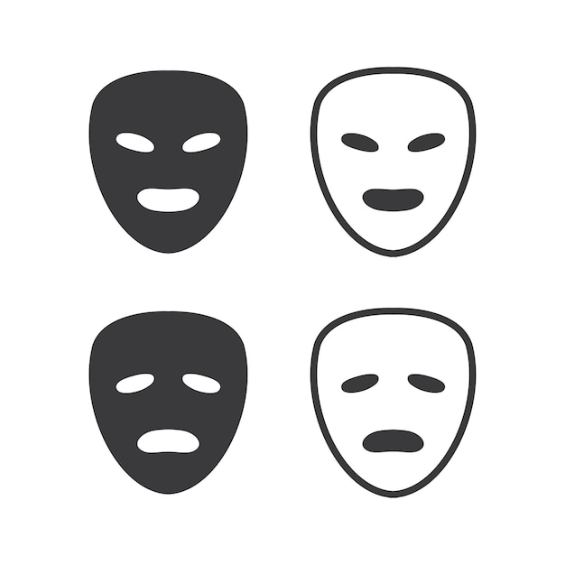 Theater mask icon in trendy flat style isolated vector illustration