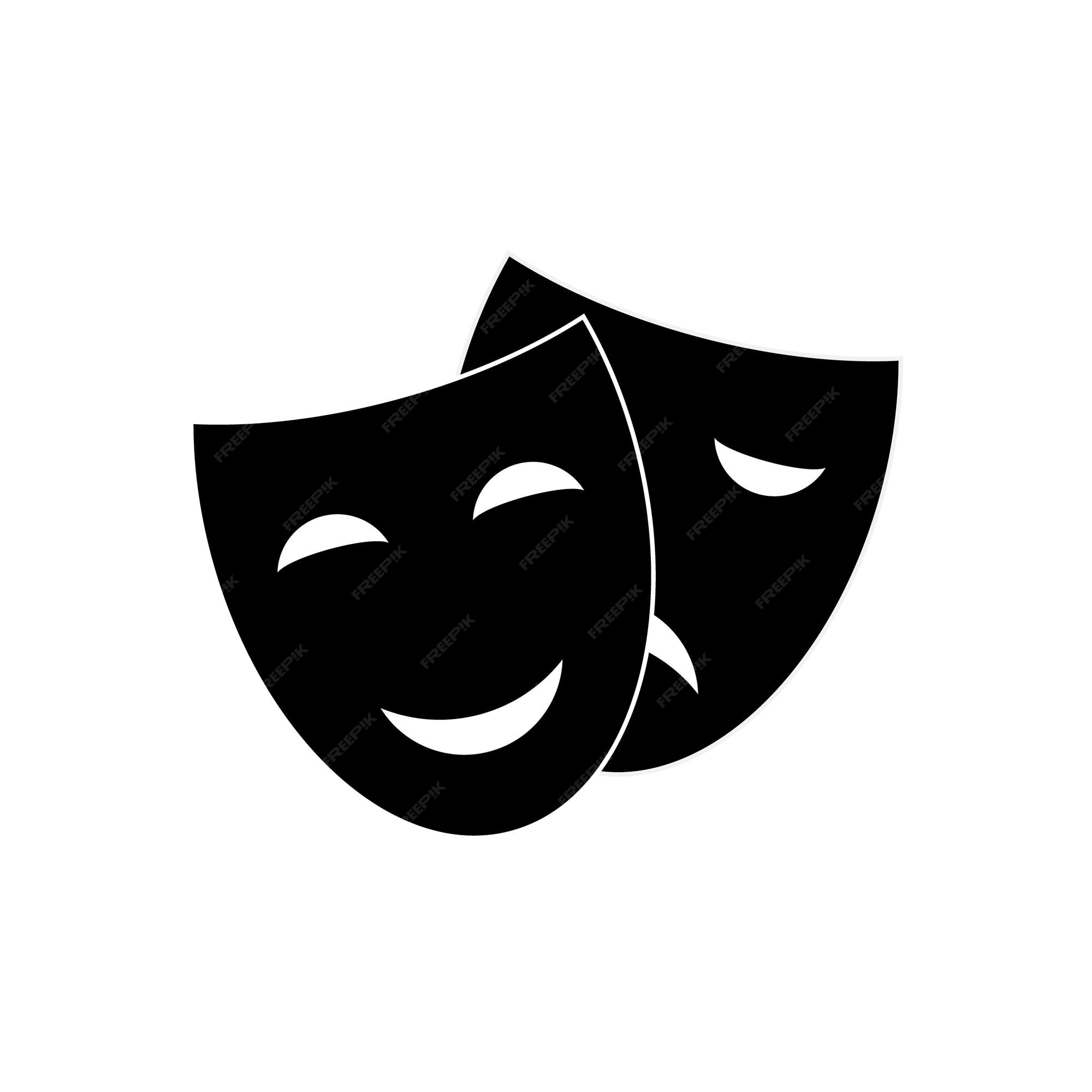 strejke Fern sorg Premium Vector | Theater mask vector icon