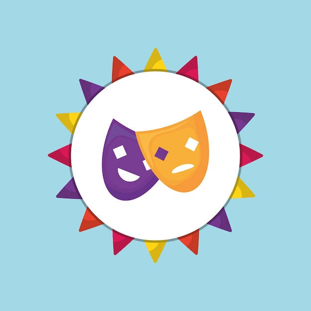 Vector theater masks icon