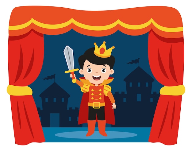 theater scene with cartoon character