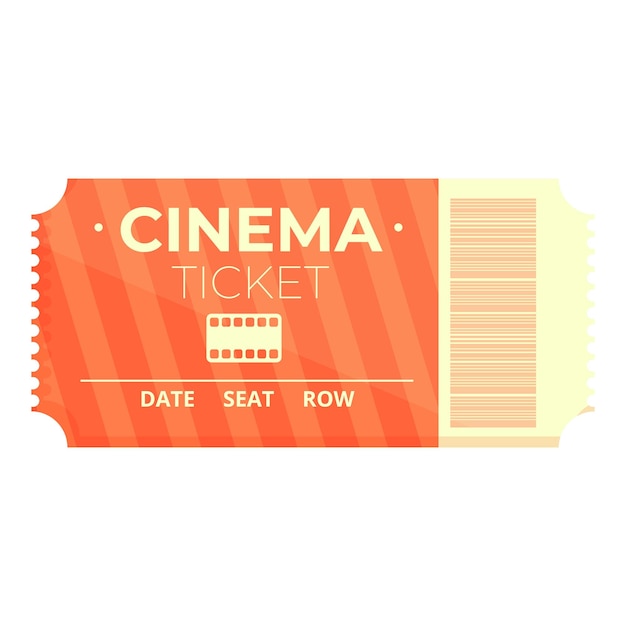 Vector theater ticket icon cartoon vector cinema ticket film event