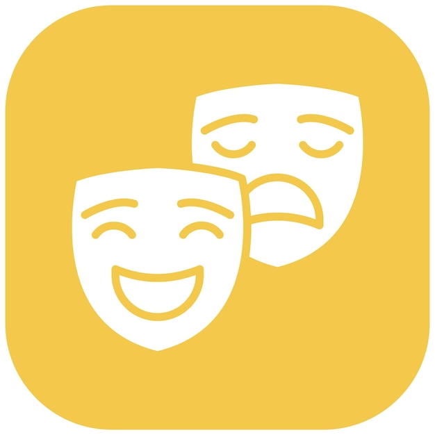 Theatre Mask Vector Illustration Style