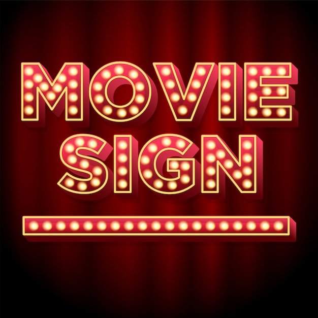 Theatre movie sign 3d font effect