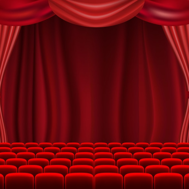 Theatre stage with curtains