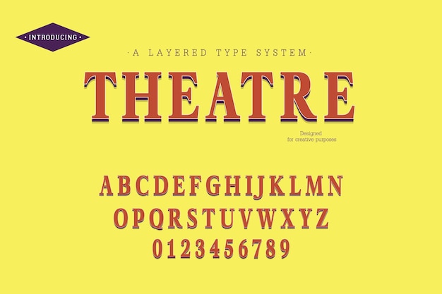 Theatre typeface For labels and different type designs