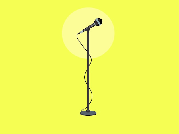 theatrical stand microphone wire vector