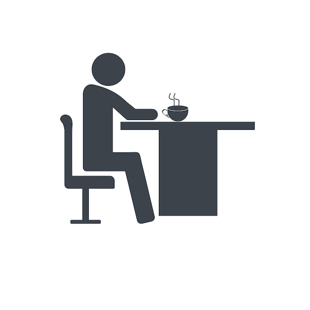 Thee op tafel voor een man concept pictogram ontwerp stock illustratie
