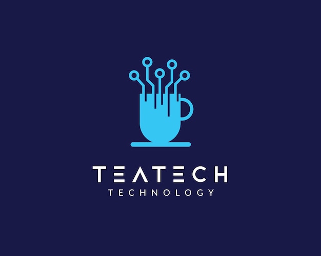 Thee Tech Blauw Logo Ontwerp