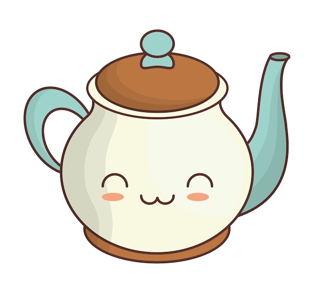 theepot kawaii pictogramafbeelding